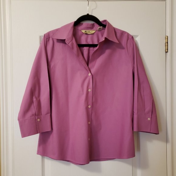 Women's Eddie Bower Wrinkle Resistant Size Large Shirt with 3/4 Sleeve - Picture 1 of 5